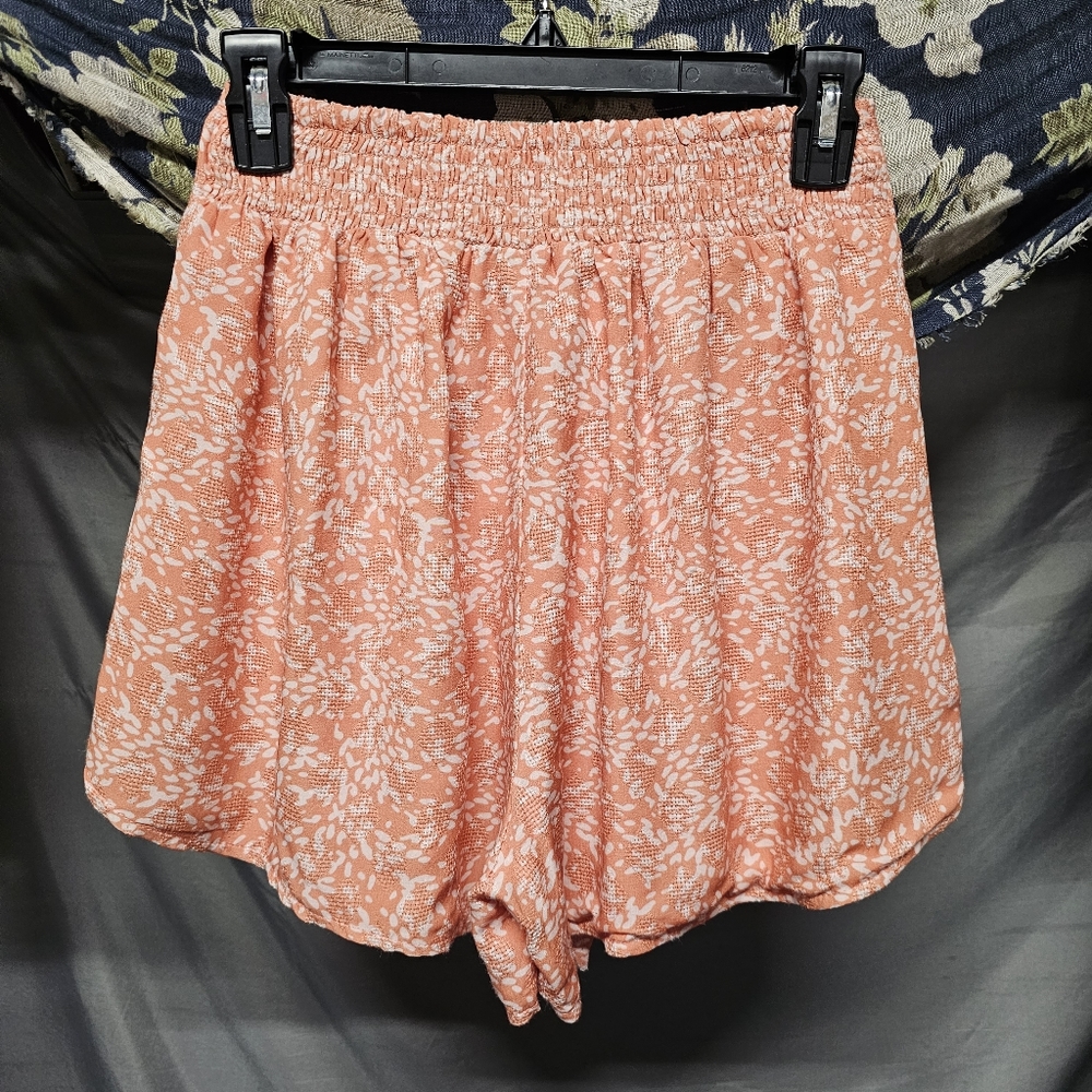 3/$25 NEW LuLu's Most Perfect Day Coral & Ivory Flowy Shorts With Tie size Small - Picture 7 of 11